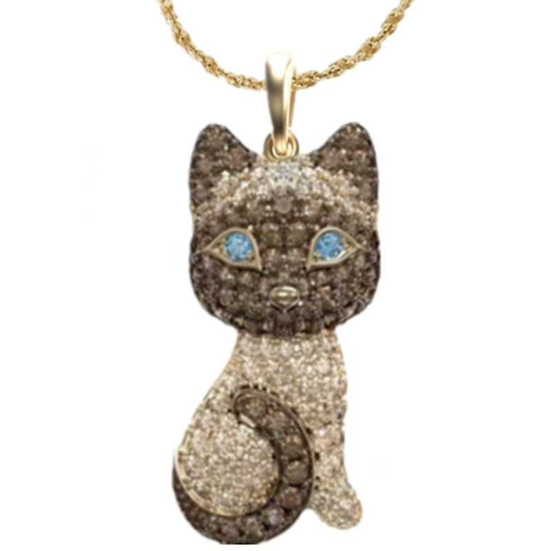 18k Gold Cat Necklace