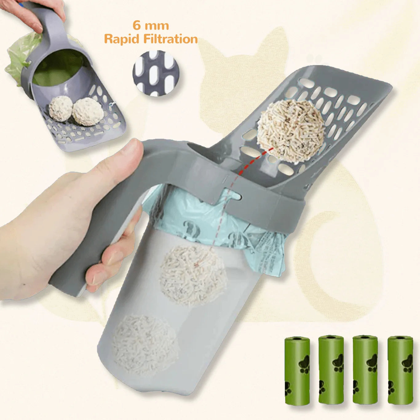 2-in-1 Cat Scoop & Waste Box