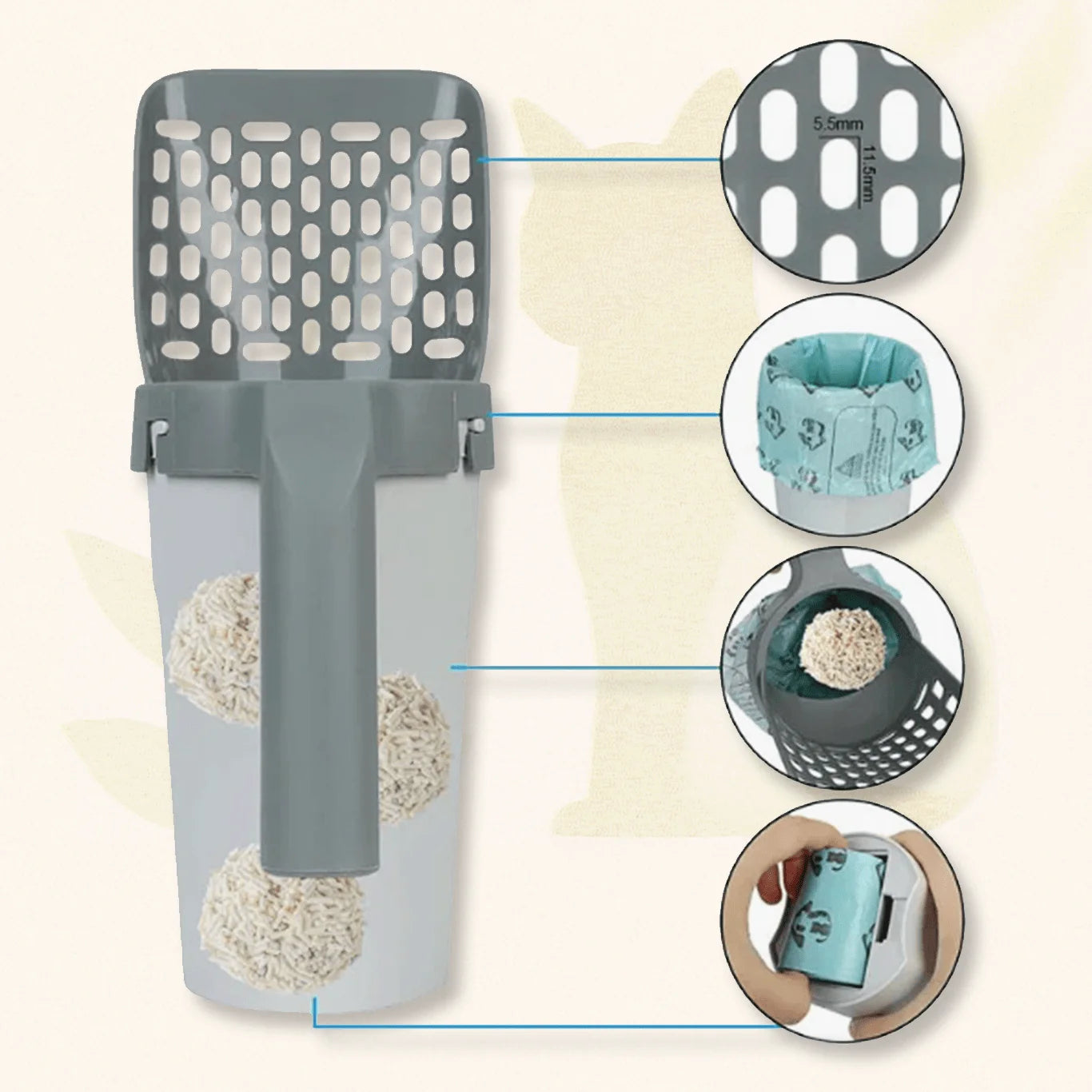 2-in-1 Cat Scoop & Waste Box