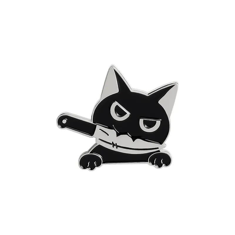 Black cat knife pin