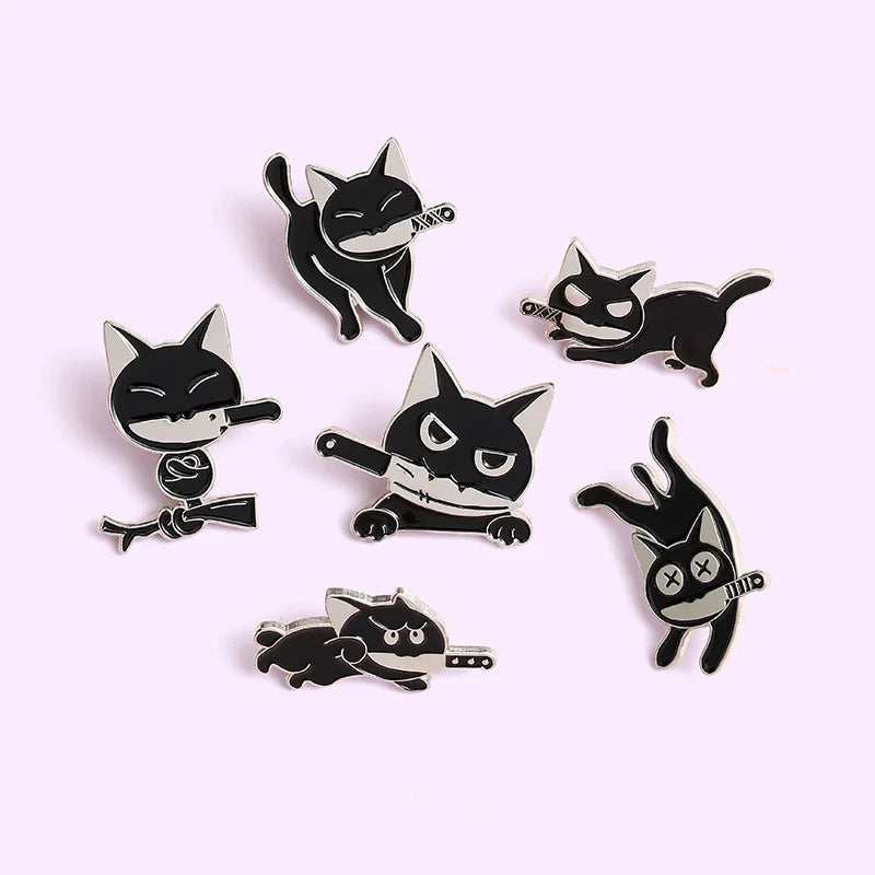 Black cat knife pin