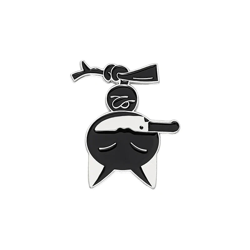 Black cat knife pin