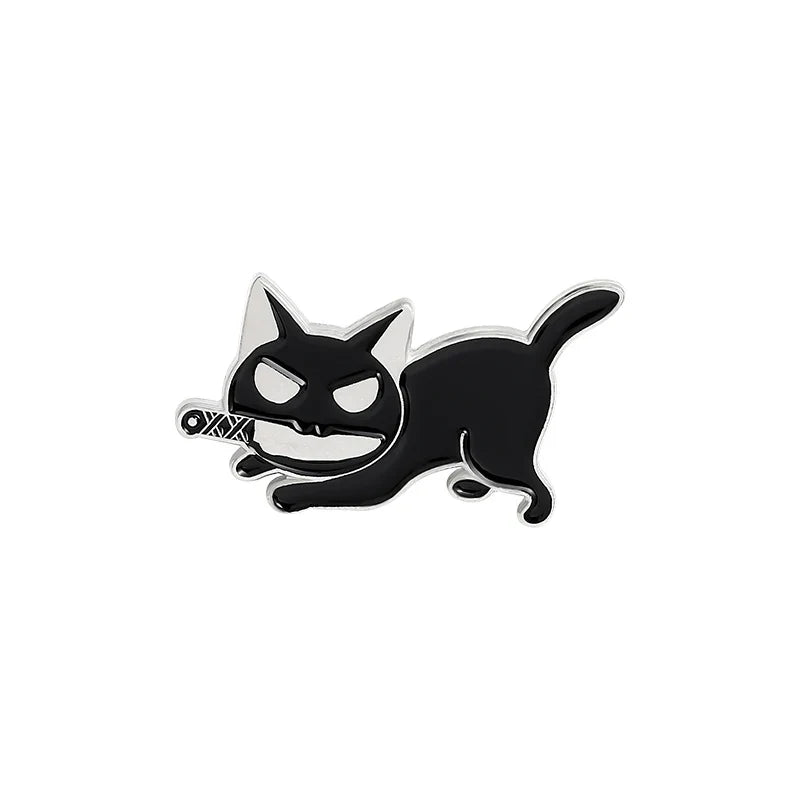 Black cat knife pin