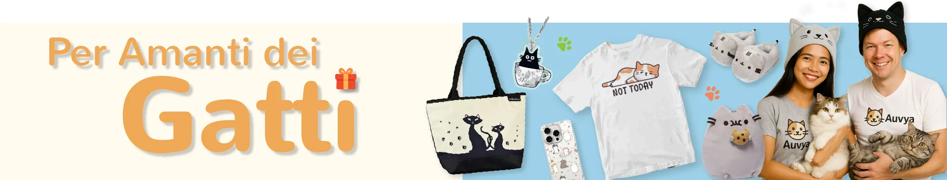 Abbigliamento gatto e accessori moda per amanti dei gatti: magliette, felpe, gioielli, pantofole e idee regalo – Auvya Store