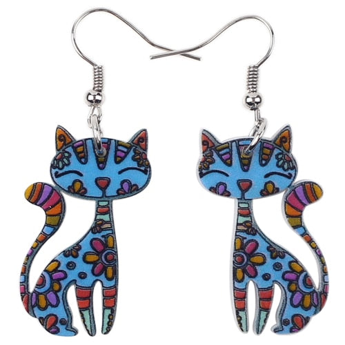 Abstract Cat Earrings