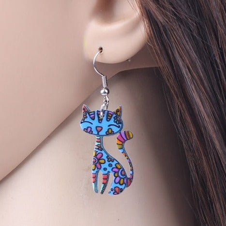 Abstract Cat Earrings