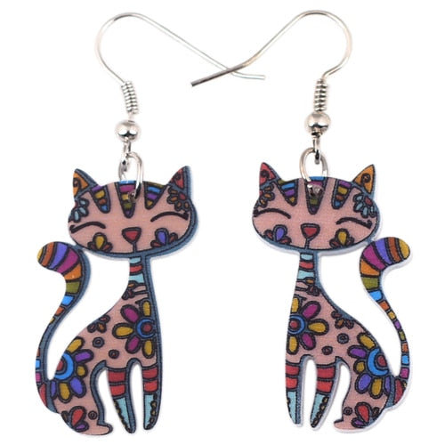 Abstract Cat Earrings