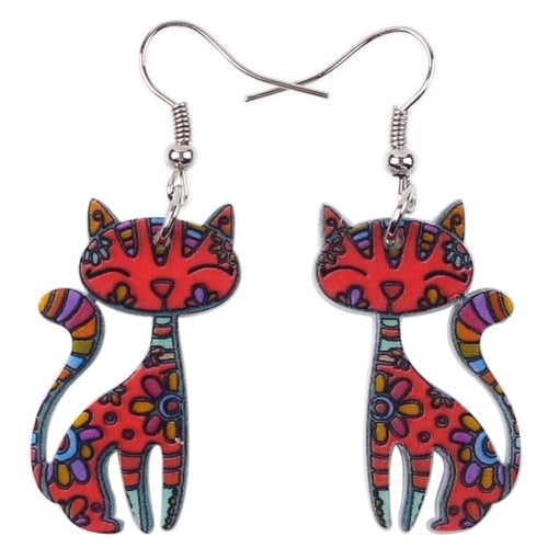 Abstract Cat Earrings