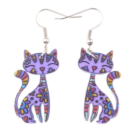 Abstract Cat Earrings