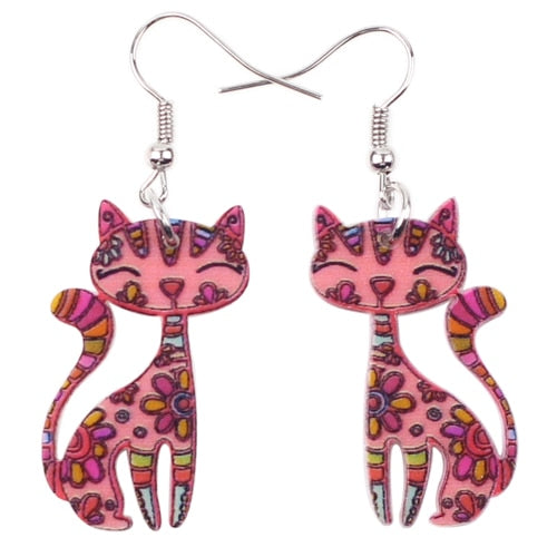 Abstract Cat Earrings