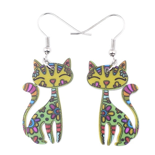 Abstract Cat Earrings