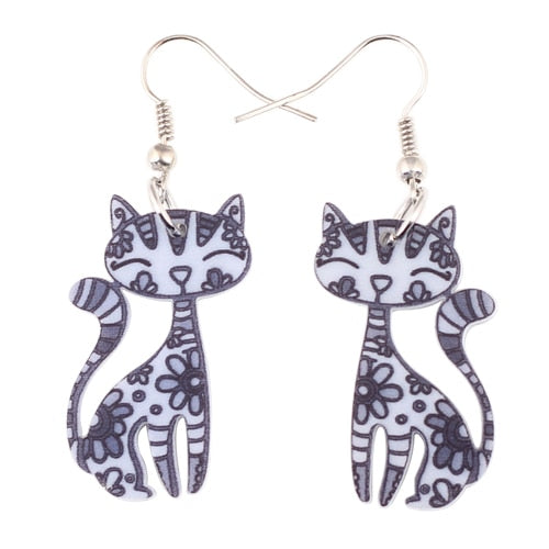 Abstract Cat Earrings