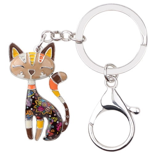 Abstract Cat Keychain