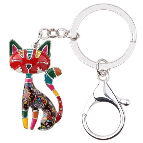 Abstract Cat Keychain