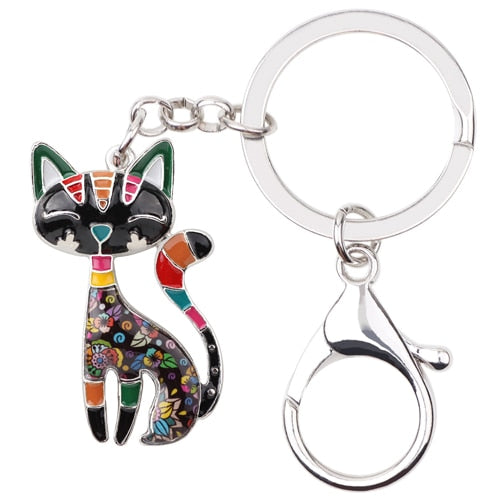 Abstract Cat Keychain