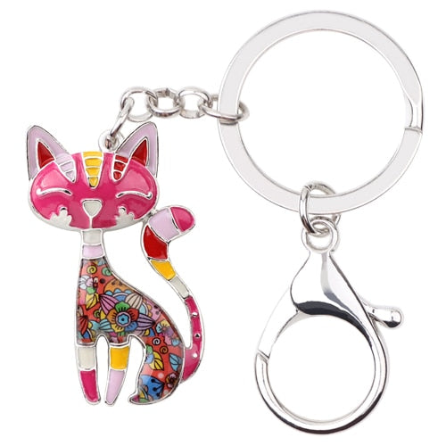 Abstract Cat Keychain