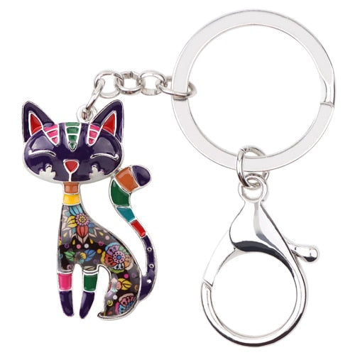 Abstract Cat Keychain