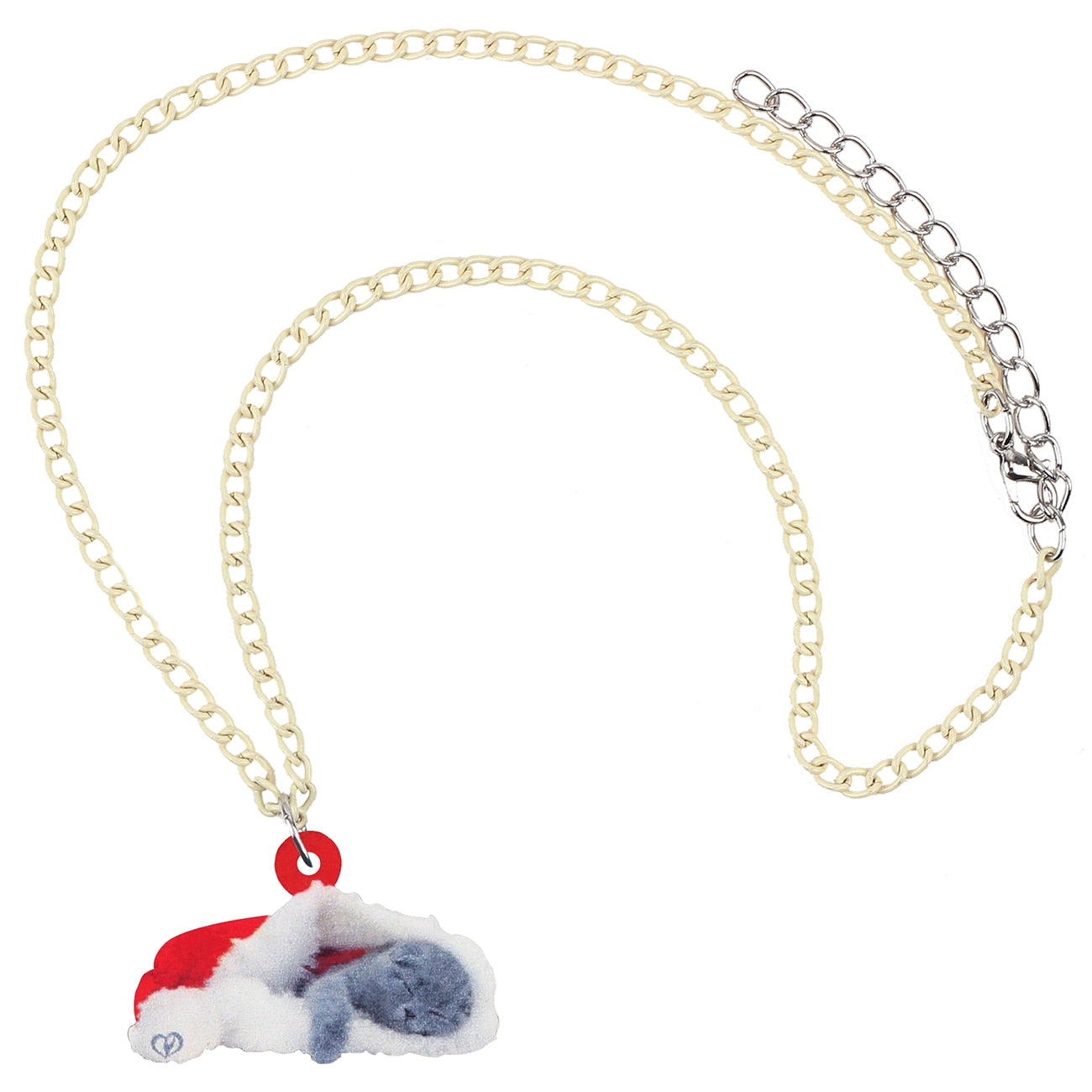 Acrylic Christmas Cat Necklace