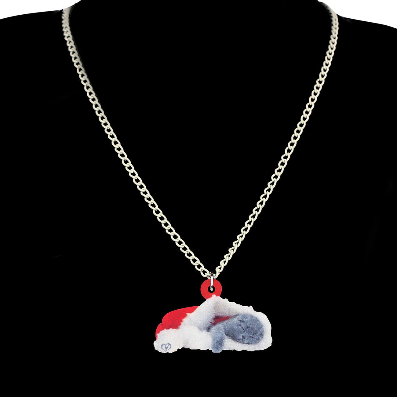 Acrylic Christmas Cat Necklace