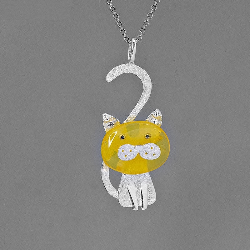 Amber Cat Necklace