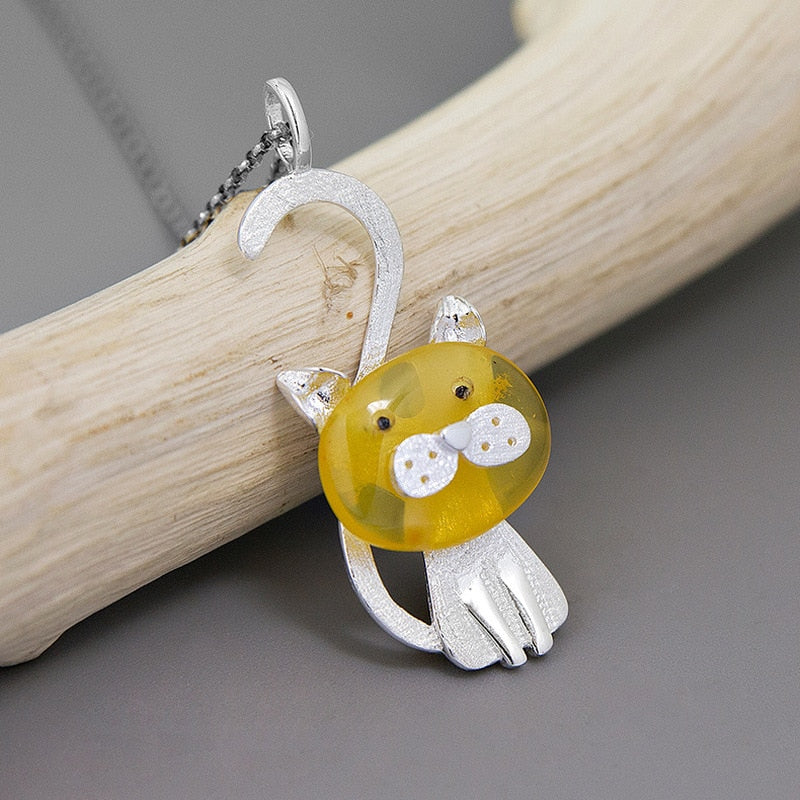 Amber Cat Necklace