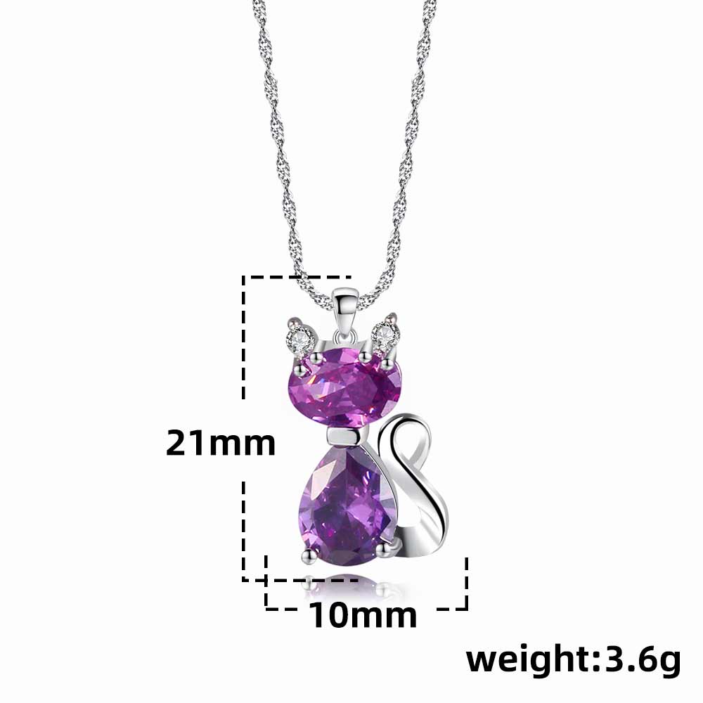 Amethyst Cat Necklace
