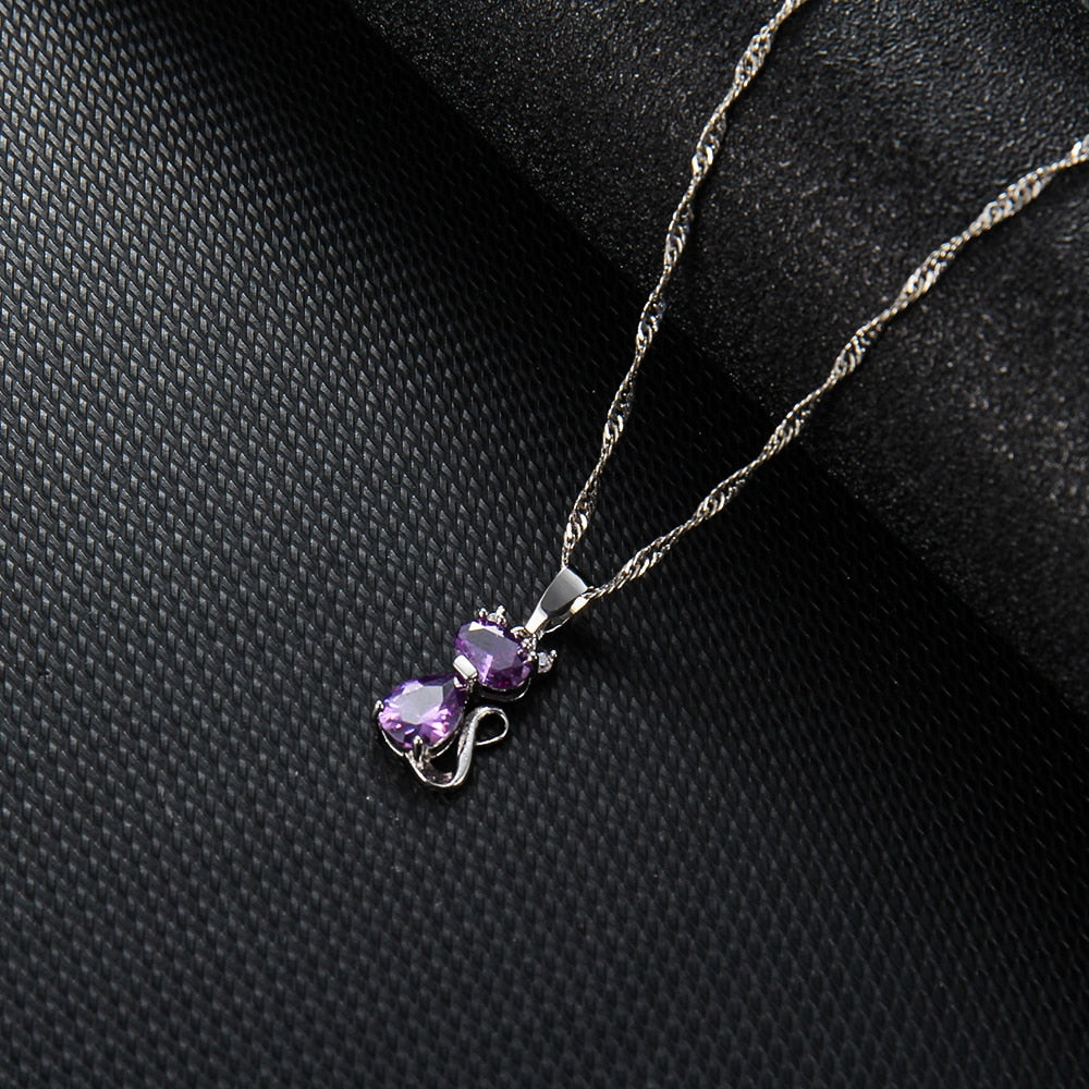 Amethyst Cat Necklace