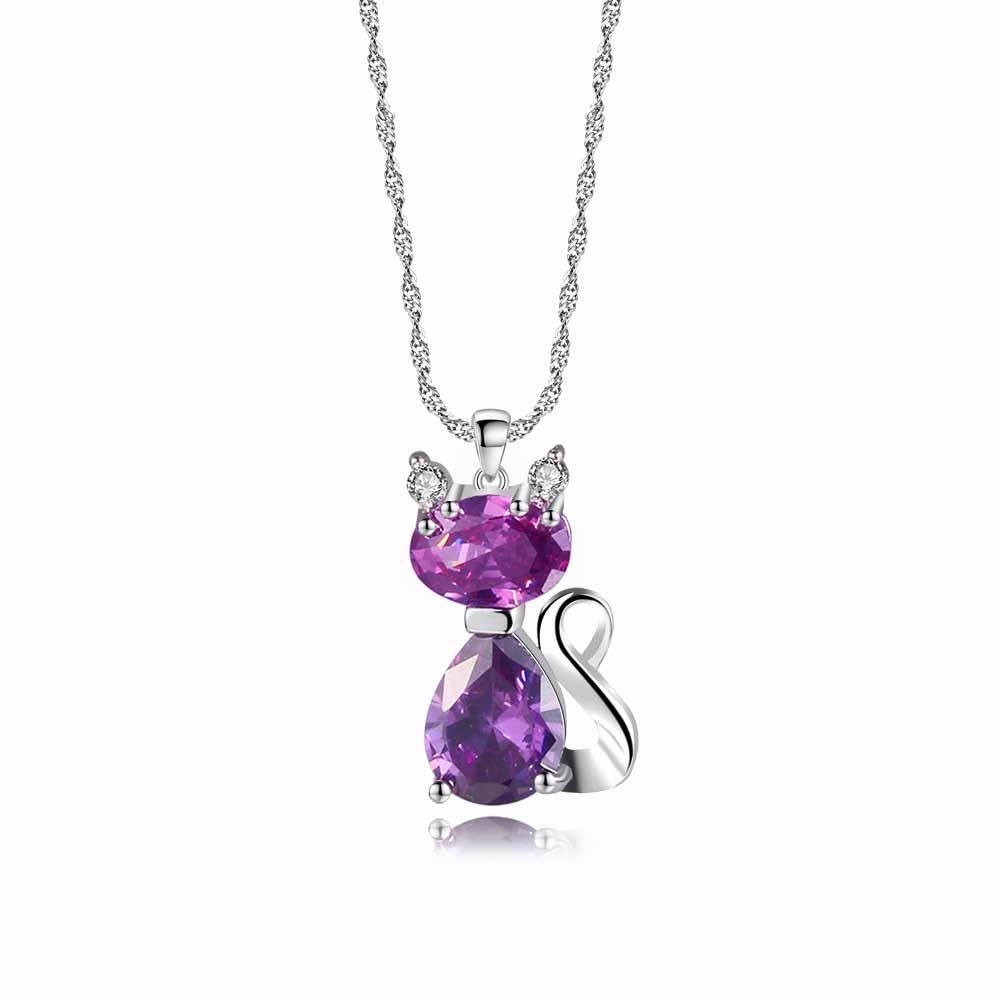 Amethyst Cat Necklace