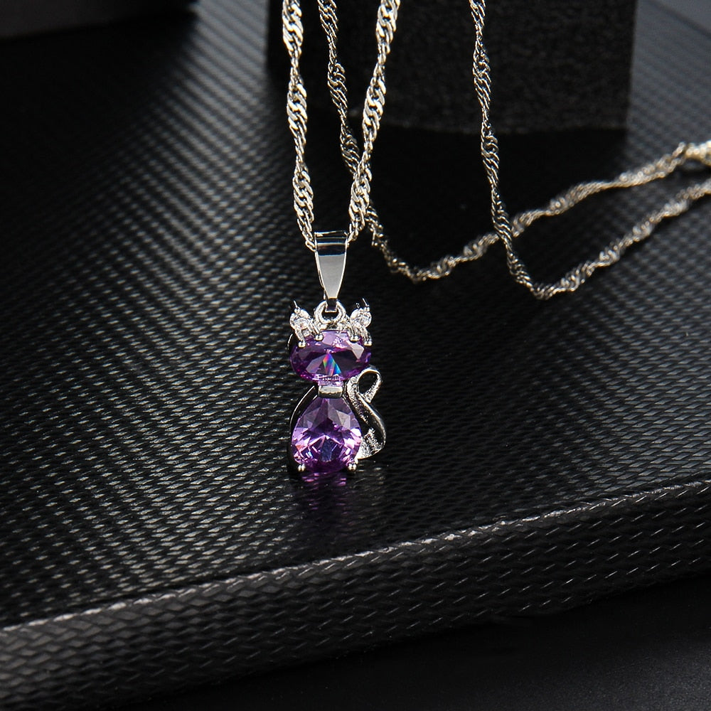 Amethyst Cat Necklace