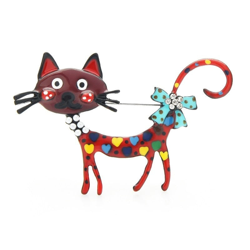 Art deco cat brooch