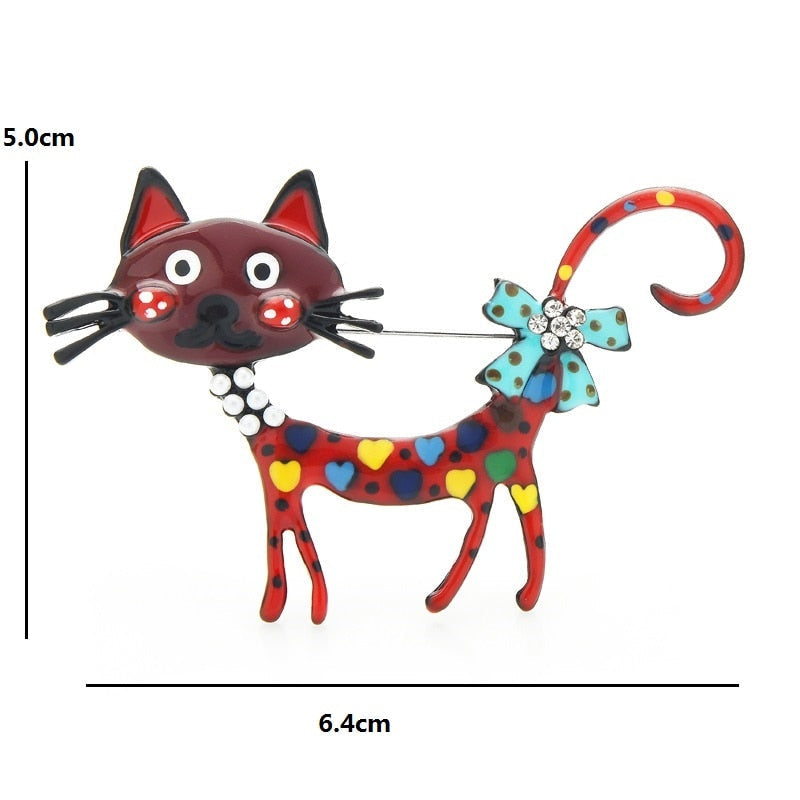 Art deco cat brooch