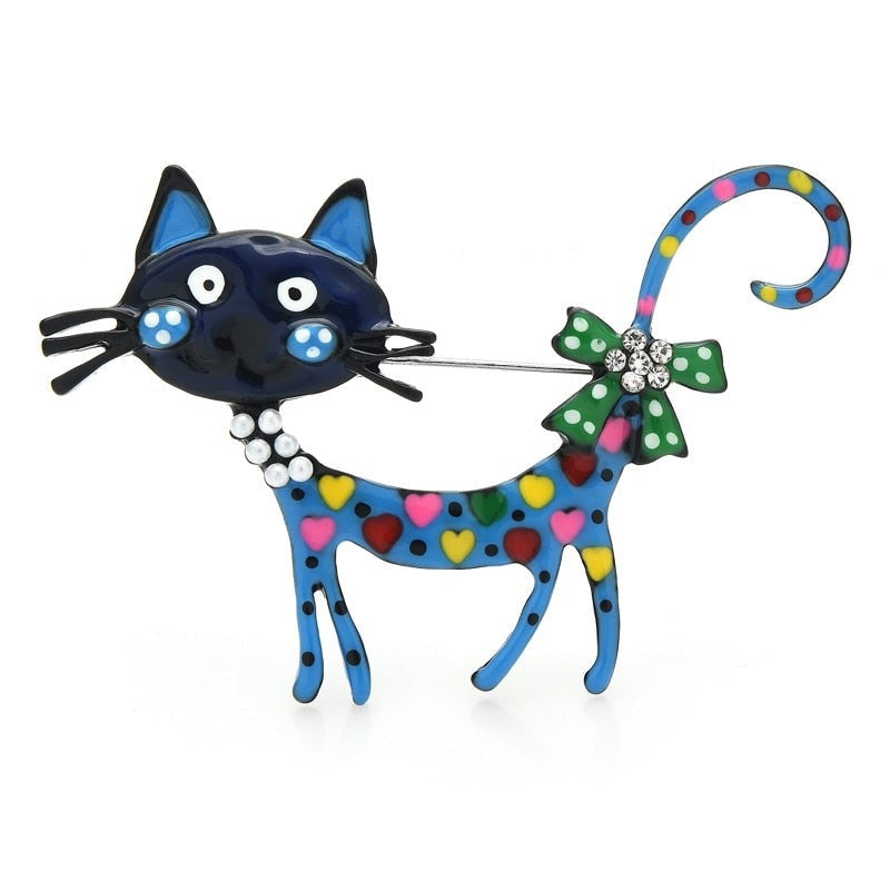 Art deco cat brooch