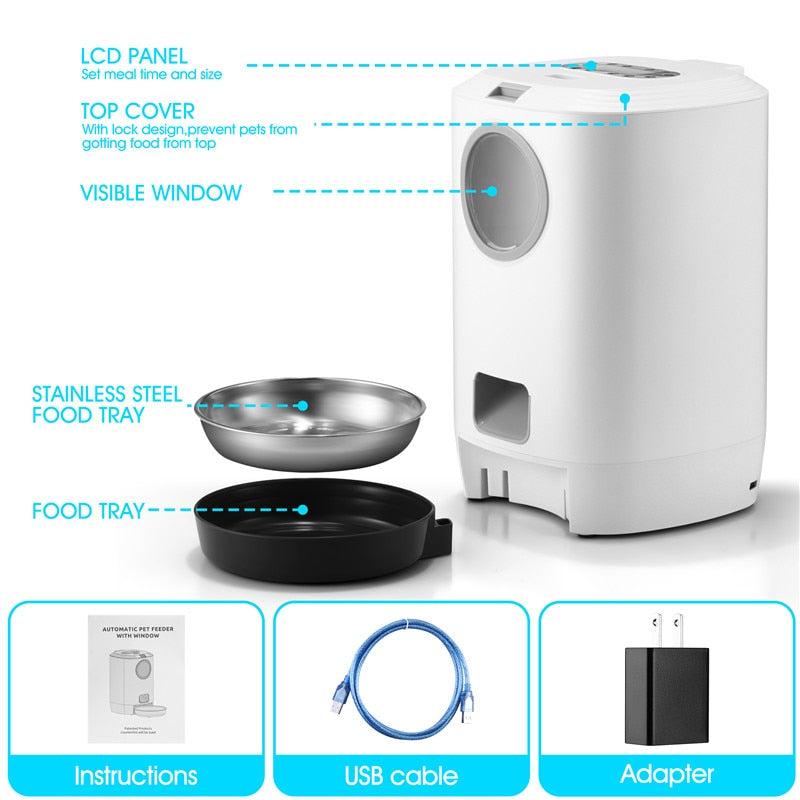 Automatic Cat Food Dispenser for Multiple Cats