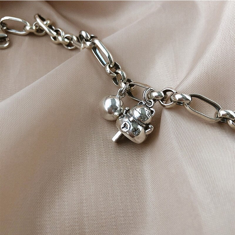 Ball Chain Cat Bracelet