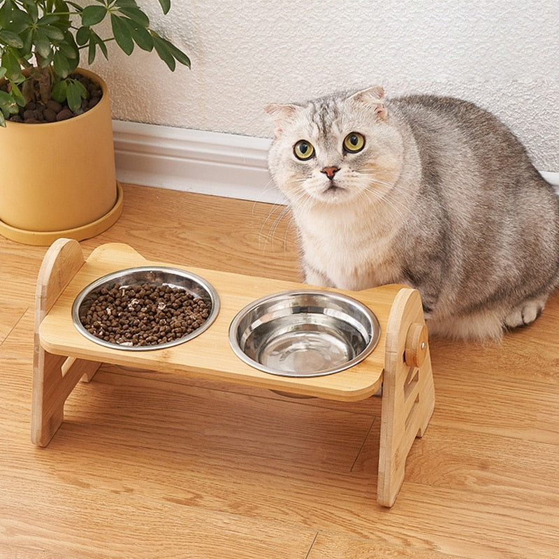 Bamboo Elevated Cat Bowls
