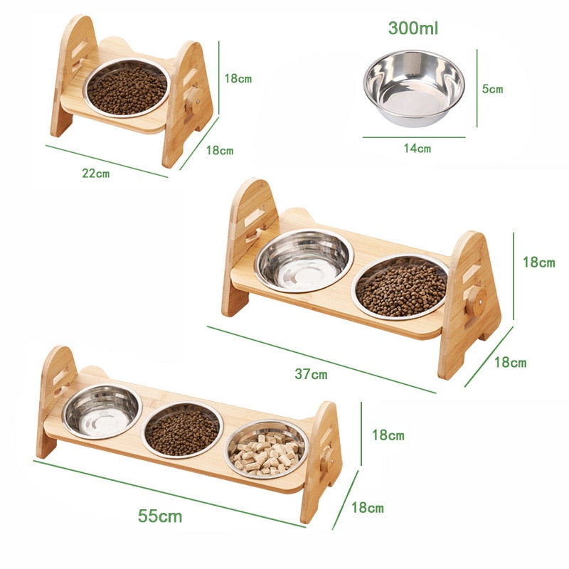 Bamboo Elevated Cat Bowls
