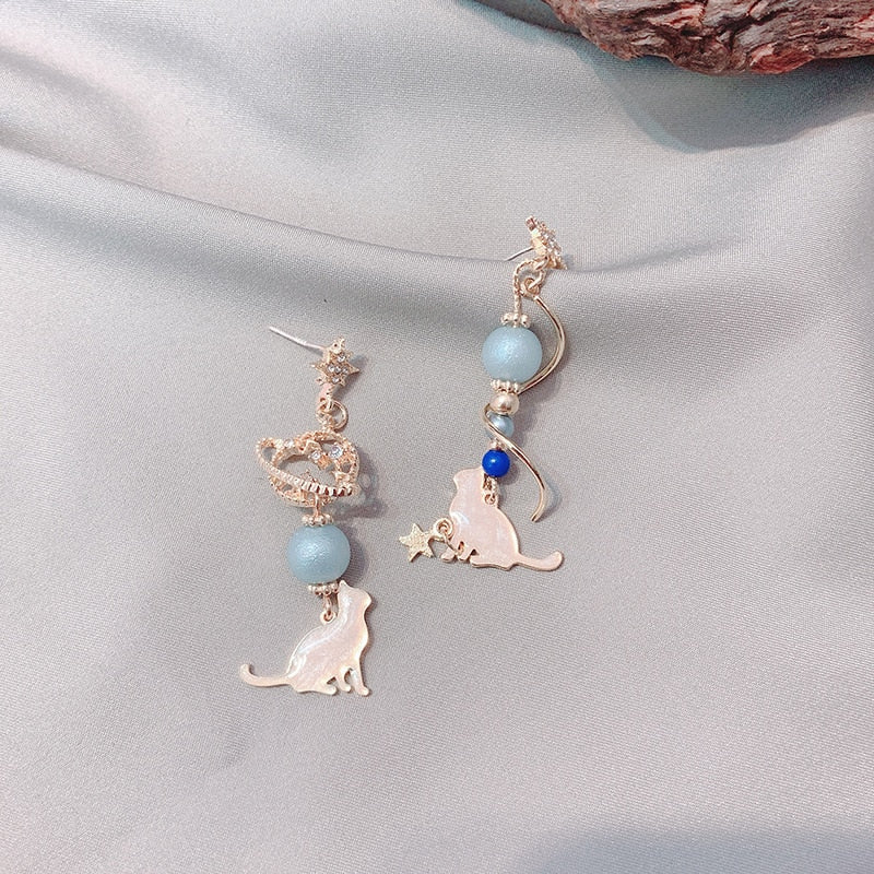 Beaded Cat Earrings