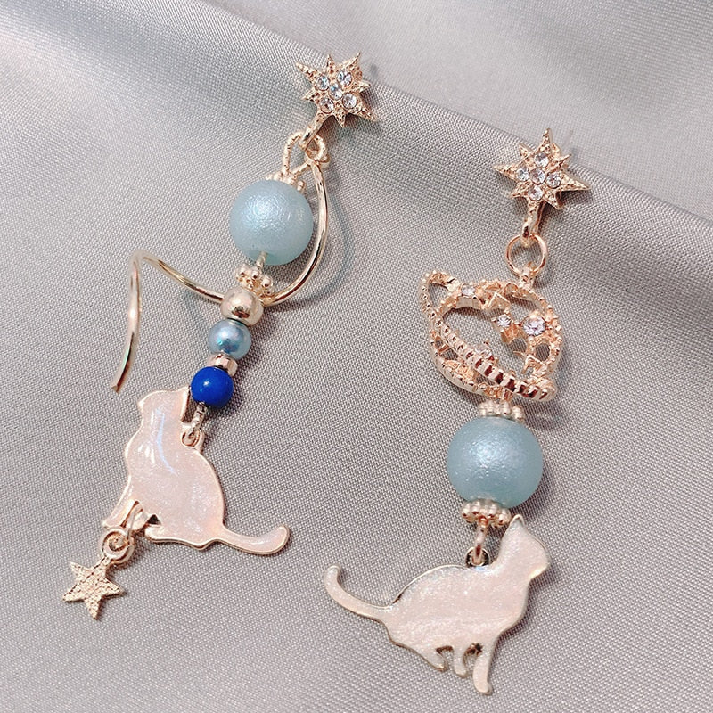 Beaded Cat Earrings