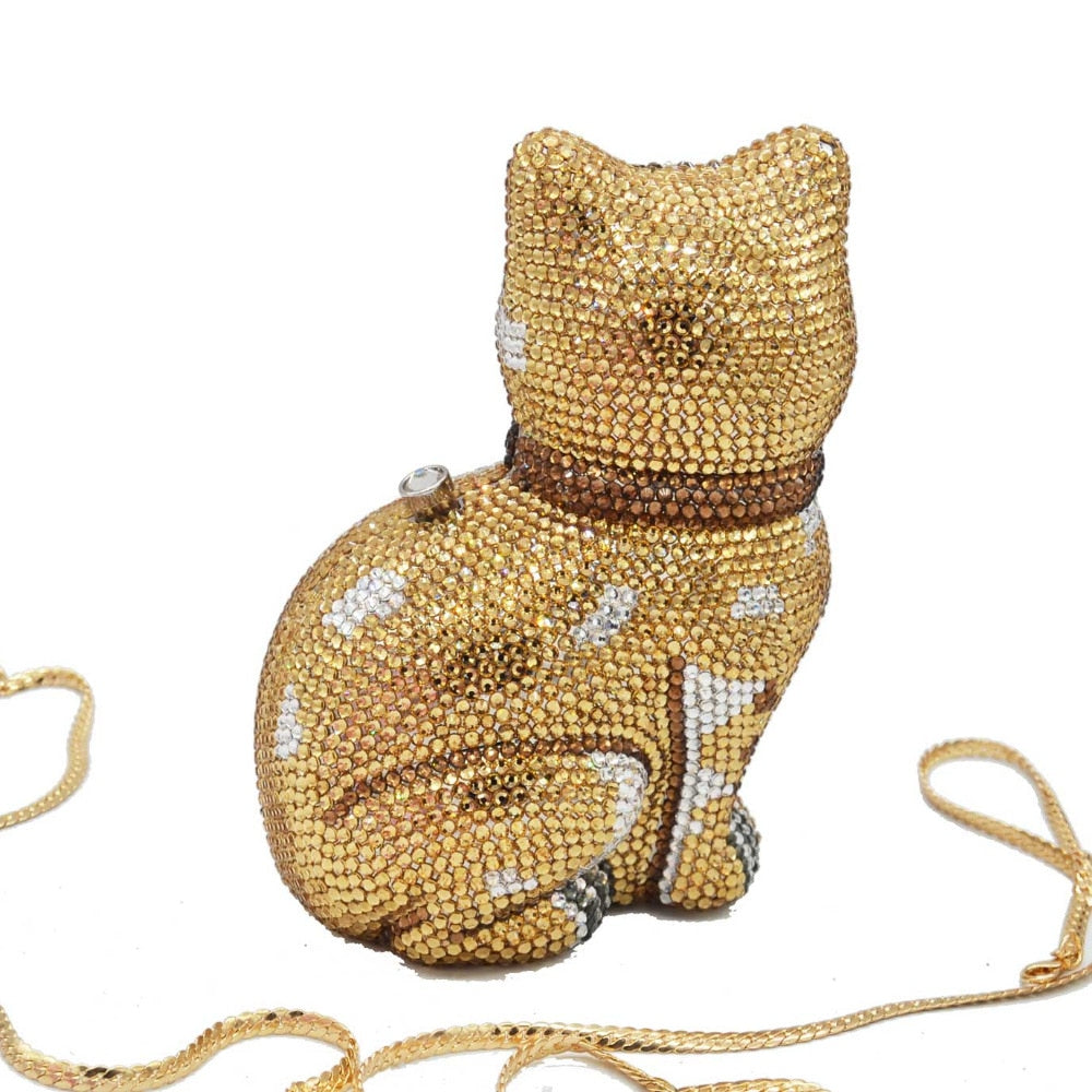 Beaded Crossbody Cat Purse