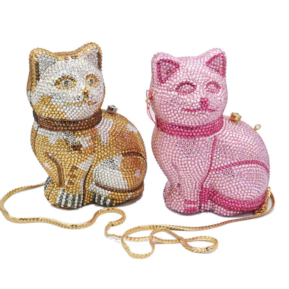 Beaded Crossbody Cat Purse