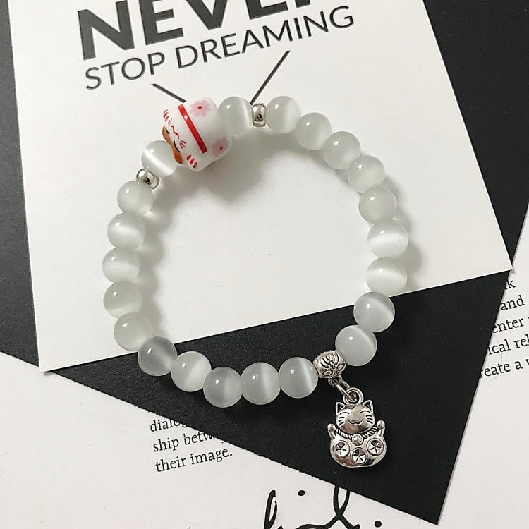 Beaded Japanese Cat Bracelet