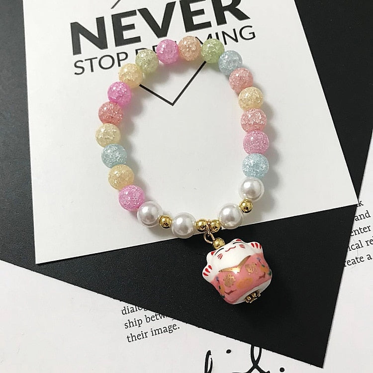 Beaded Japanese Cat Bracelet