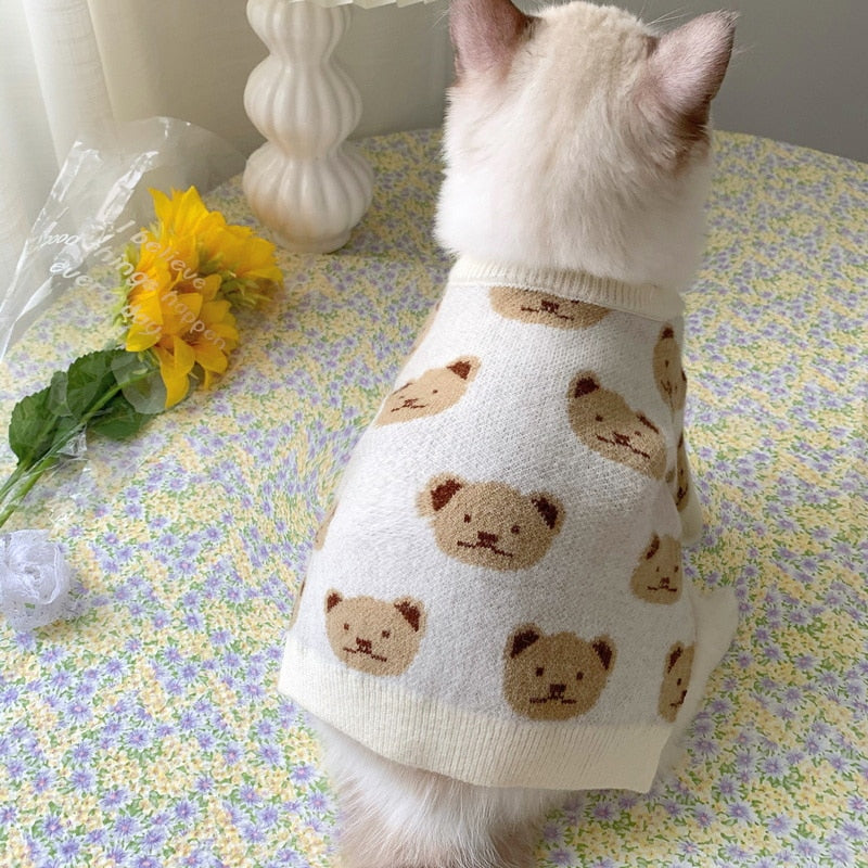 Bear Turtleneck Clothes for Cats