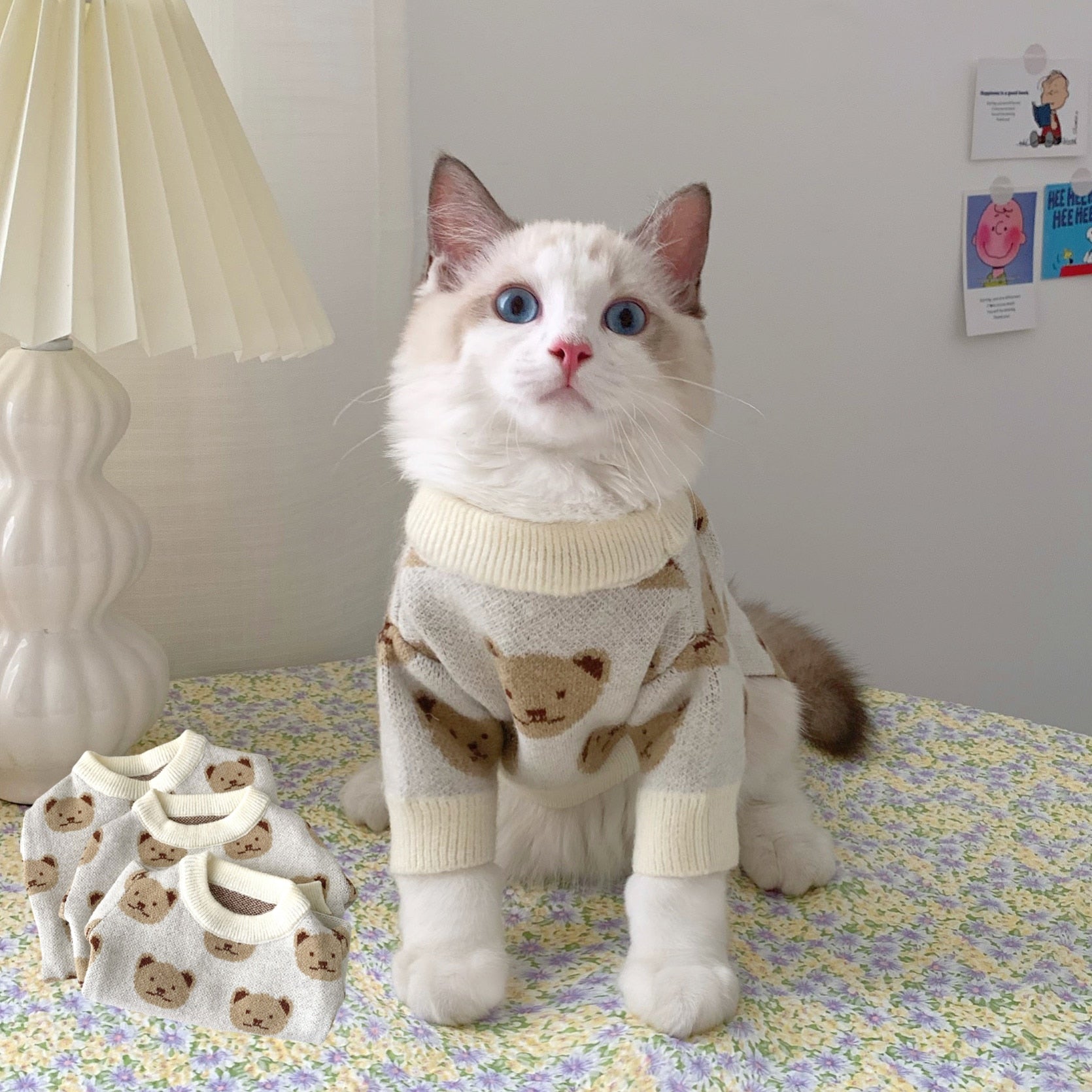 Bear Turtleneck Clothes for Cats