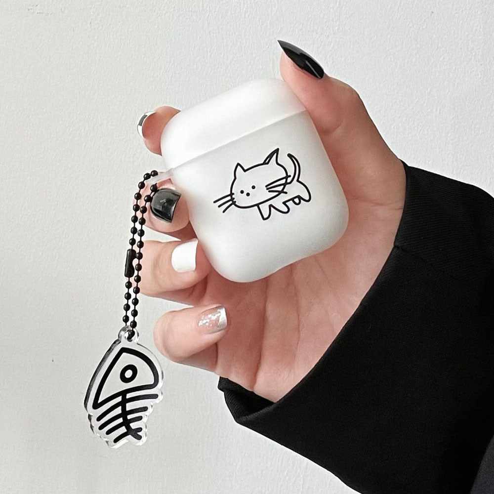 Black and White Cat Airpod Case