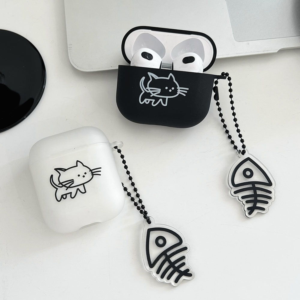 Black and White Cat Airpod Case