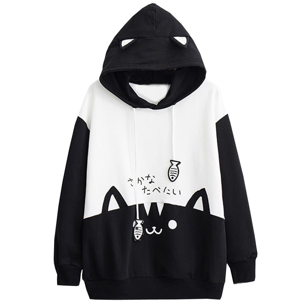 Black and White Cat hoodie