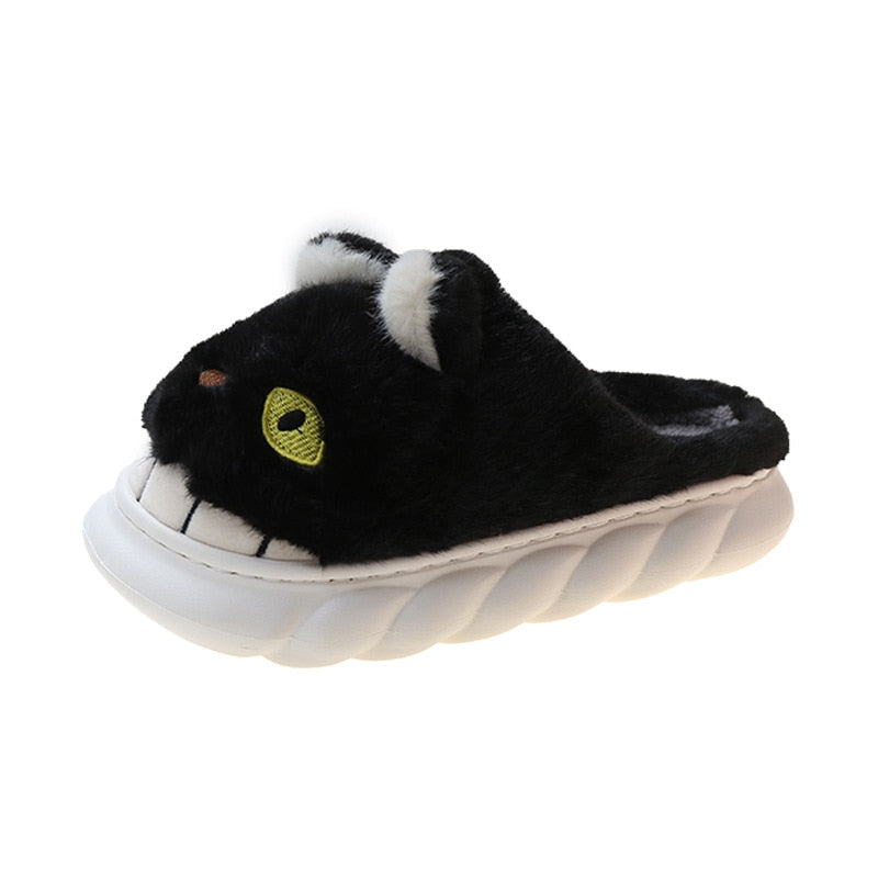 Black and White Cat Slippers