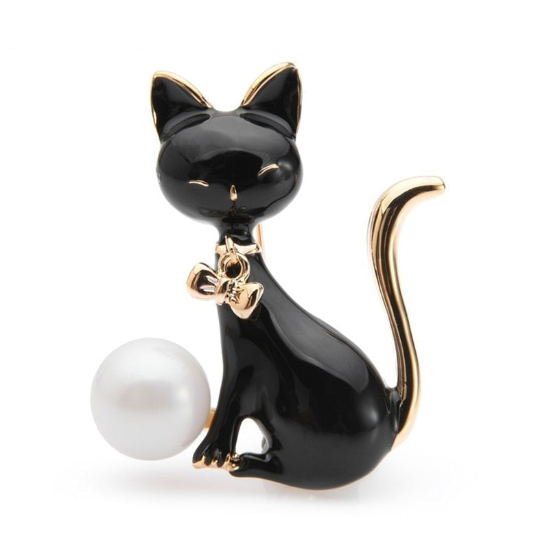 Black cat Brooch