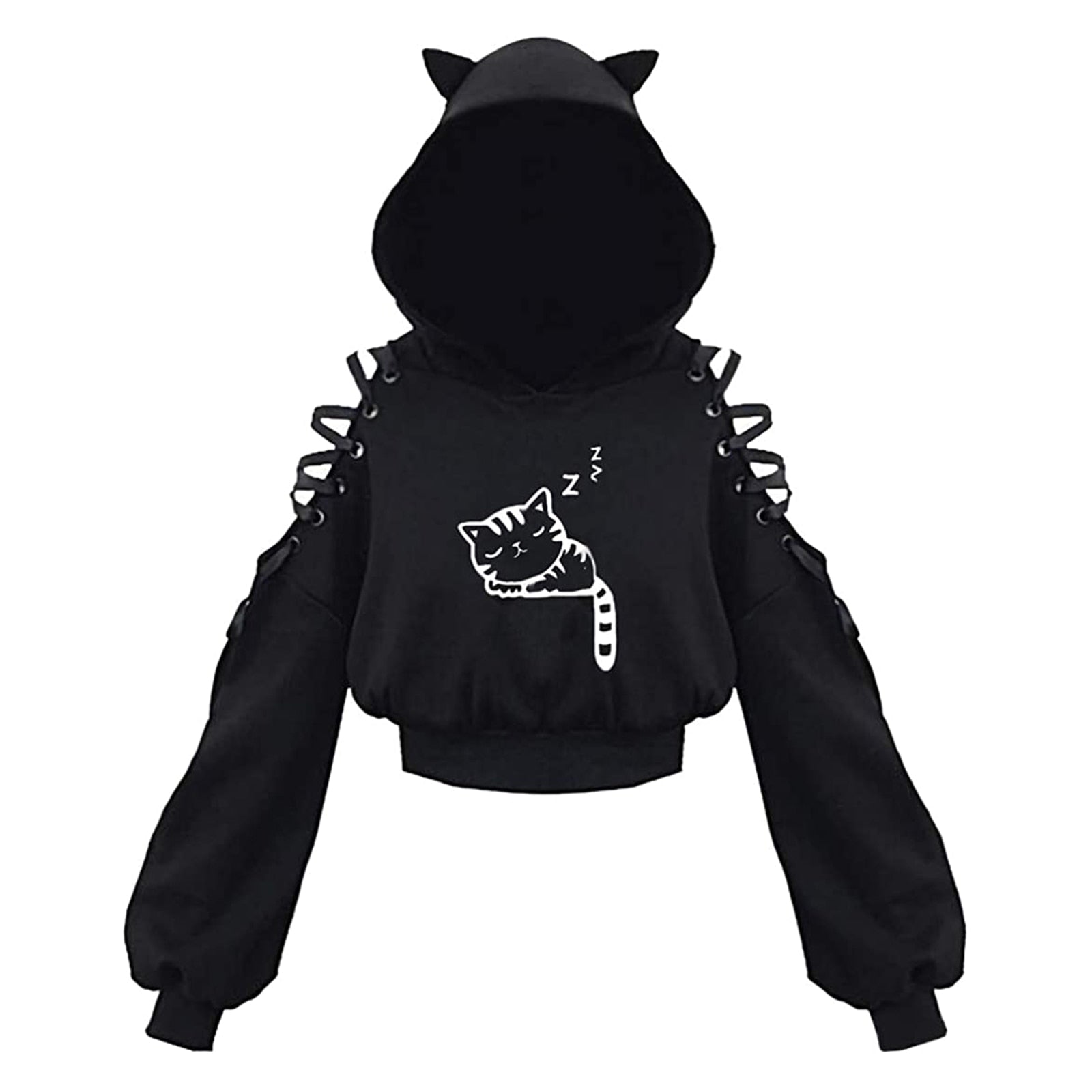 Black Cat hoodie with Ears